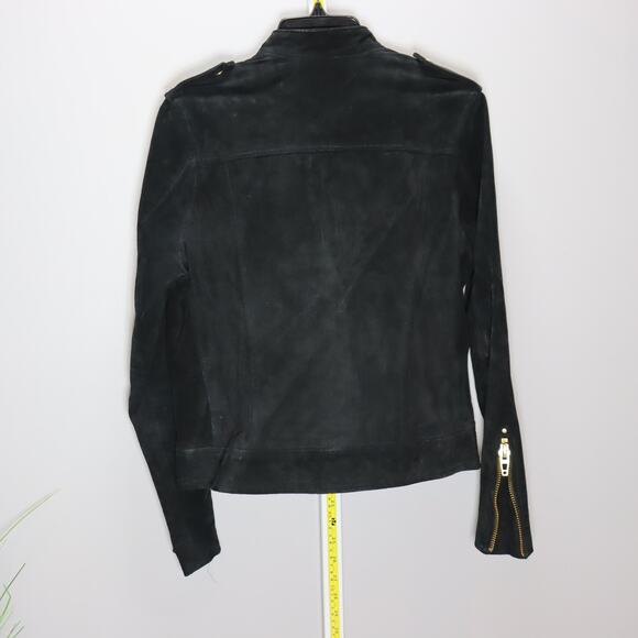 Blank NYC Black Suede Moto Jacket Size Small Missing One Snap - Picture 2 of 5